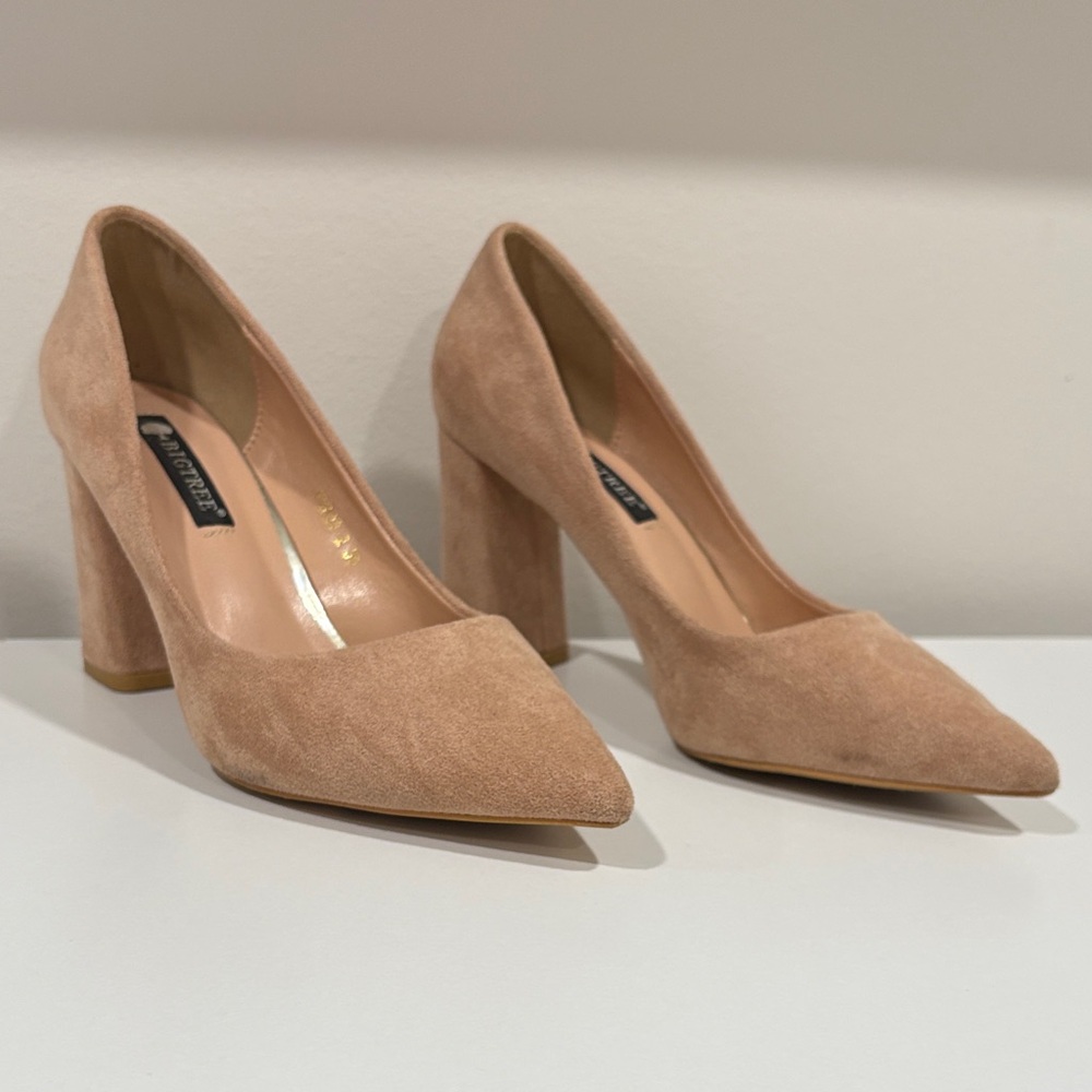 Suede Block Heels